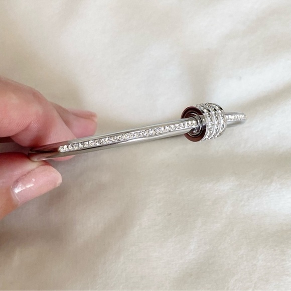 Silver and Diamond Bangle Stackable Bracelet New NWT - Picture 7 of 12